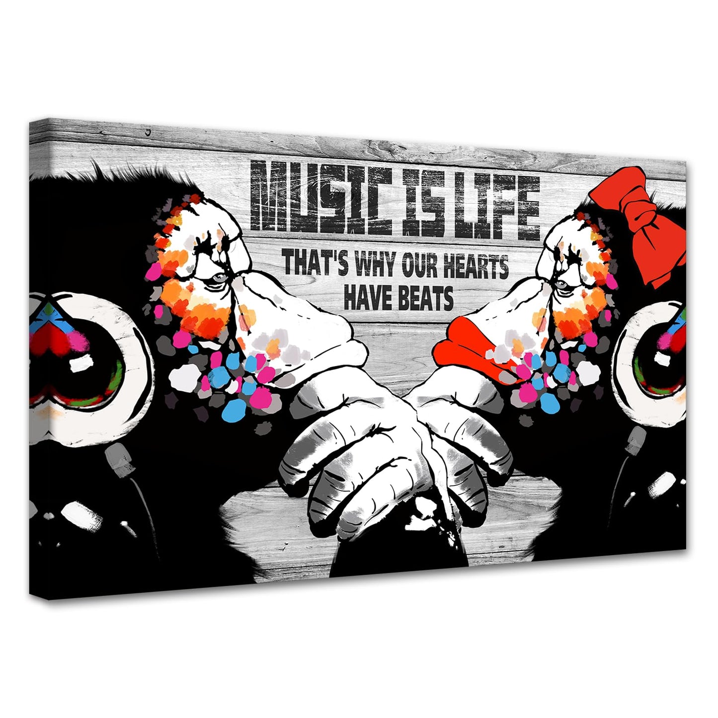 MAMAGO Modern Canvas Wall Art Graffiti Bitcoin and Angel Prints Painting Abstract Colorful Street Pop Art Poster Home Decor for Living Room Bedroom Office Wall Decor Framed Easy to Hang-28 x 44 inch