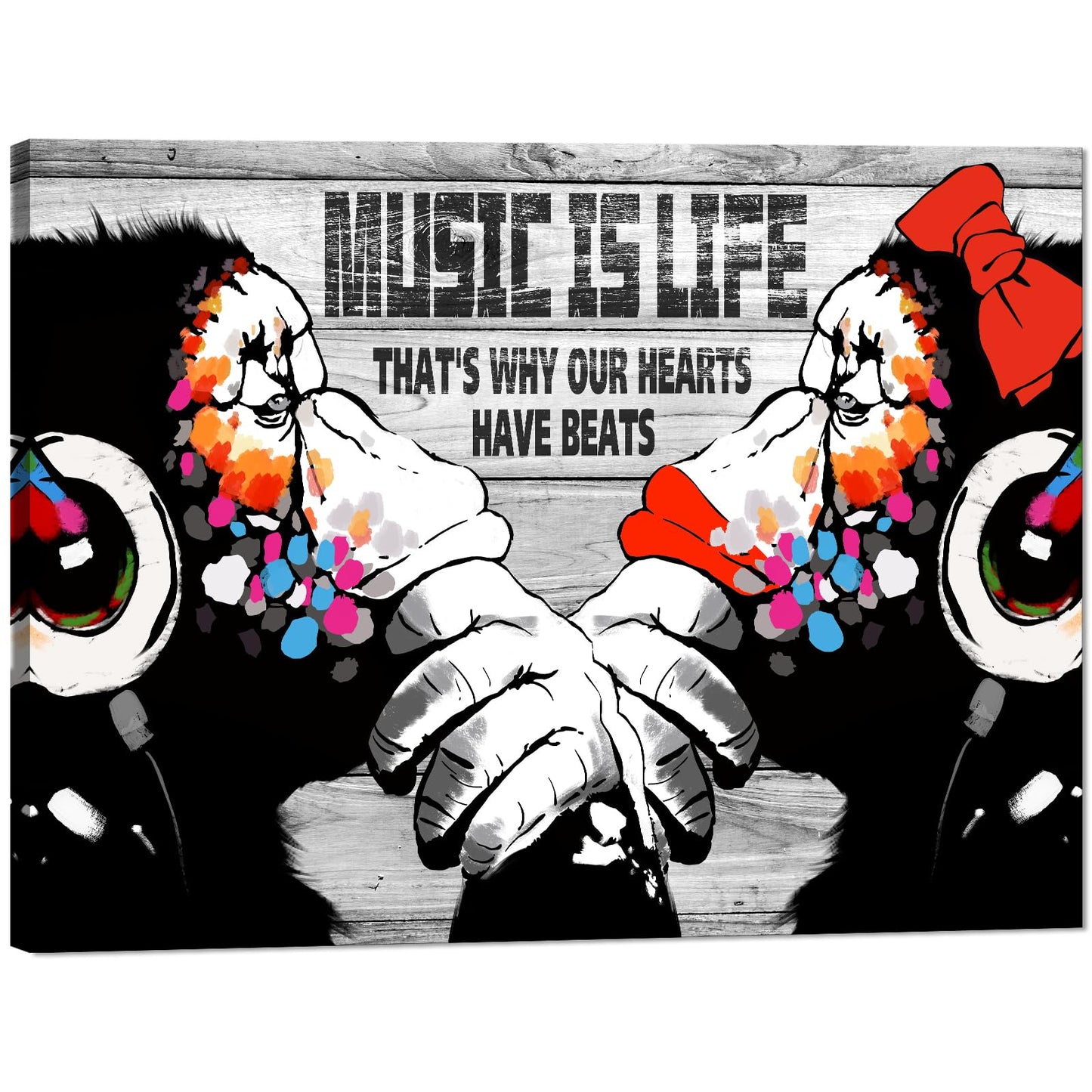 MAMAGO Modern Canvas Wall Art Graffiti Bitcoin and Angel Prints Painting Abstract Colorful Street Pop Art Poster Home Decor for Living Room Bedroom Office Wall Decor Framed Easy to Hang-28 x 44 inch